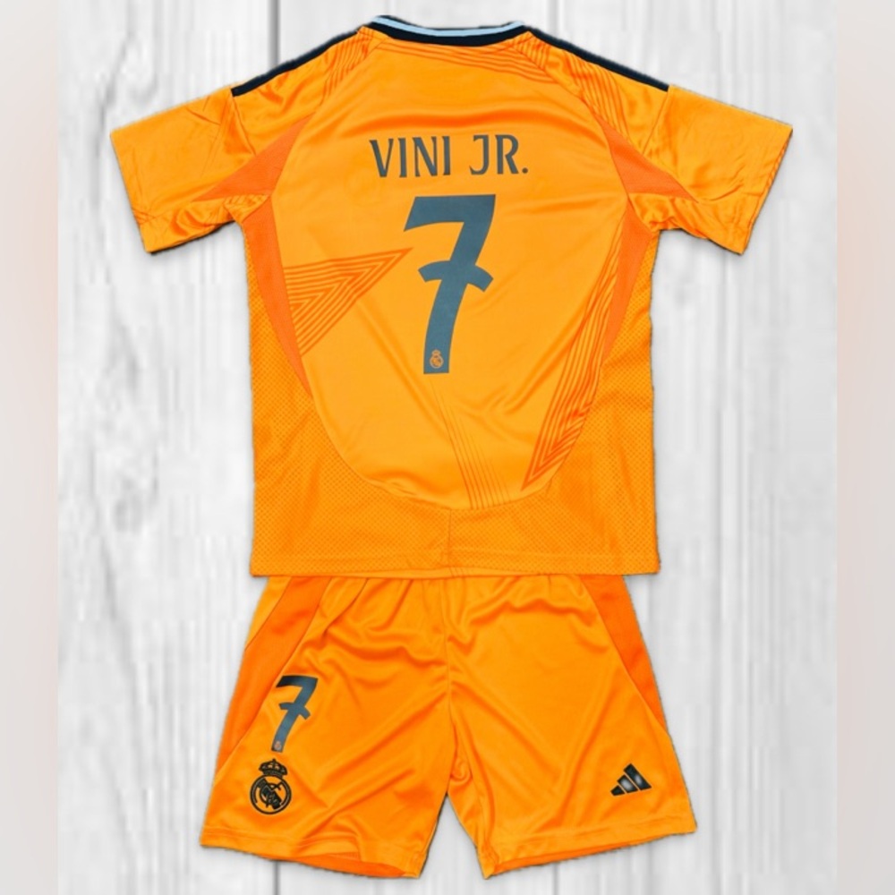 Vinni Jr #7 Youth Adidas Soccer Jersey Kids Kit Jersey + Shorts (MEDIUM) (26)